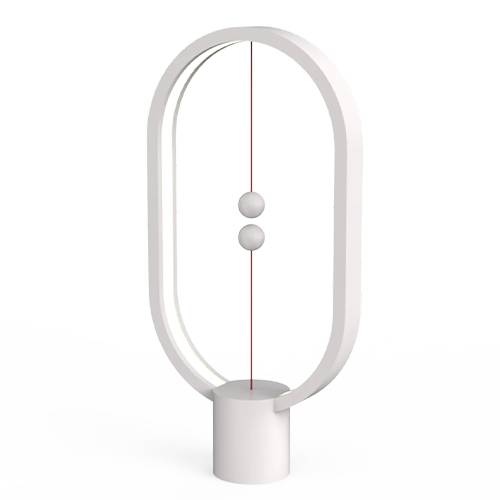 هينج مصباح التوازن البيضاوي البلاستيكي بمنفذ USB ابيض