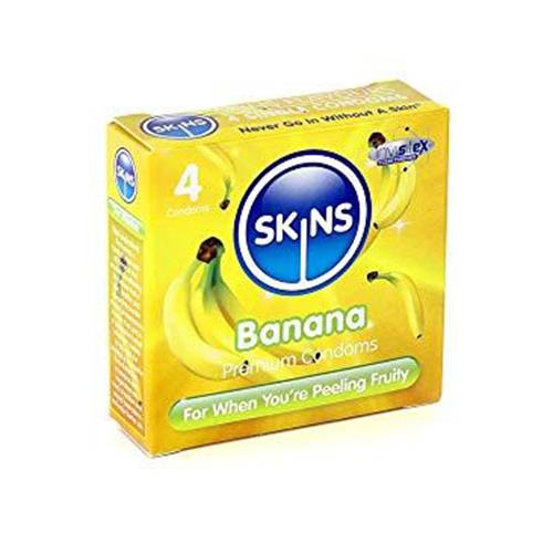 سكينز واقي ذكري فاخر بنكهة الموز 4واقيات ذكرية