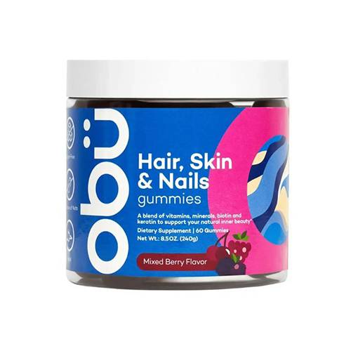 اوبو هير سكين اند نيلز بنكهة التوت المختلطة 60علكة