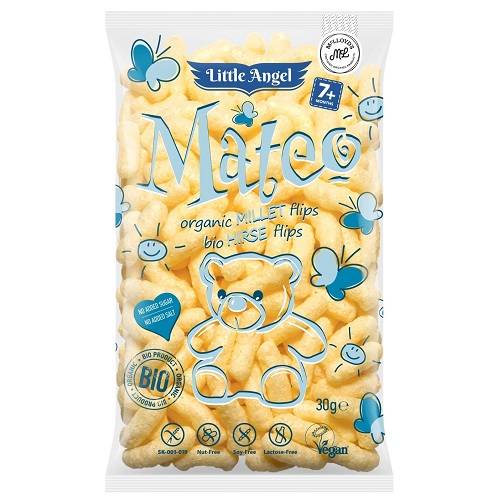 لیتیل انجل ماتیو سناك الذرة العضوية المحمصة طبیعی خالي من الجلوتین مع حبات الدخن للاطفال 30جم