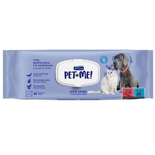 سيبتونا مناديل مبللة لتنظيف الحيوانات الاليفة بدون رائحة عطرية 60منديل