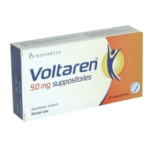 فولتارين 50مجم ديكلوفيناك صوديوم مسكن ومضاد للالتهابات 10تحاميل
