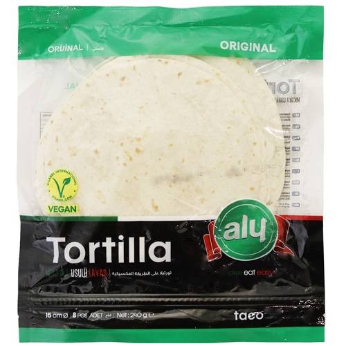 الاي خبز التورتيلا الاصلي نباتي 15سم 8قطع 240جم