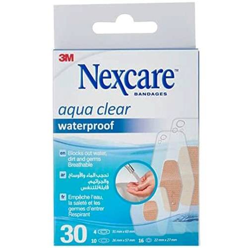 نكسكير اكوا كلير ضمادات شفافة قابلة للتنفس مقاومة للماء 30لاصقة متنوعة