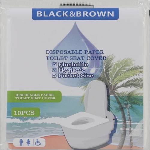 بلاك اند براون اغطية مقاعد المرحاض للاستخدام مرة واحدة 10قطع