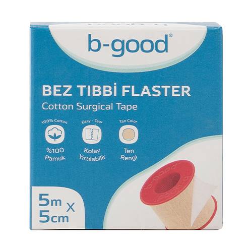 بي جود شريط جراحي قطني بلون التان 5م×5سم