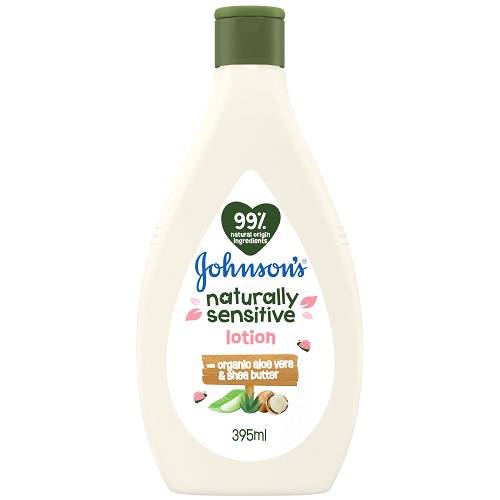 جونسون لوشن طبيعي غني بالصبار وزبدة الشيا للبشرة الحساسة 395مل