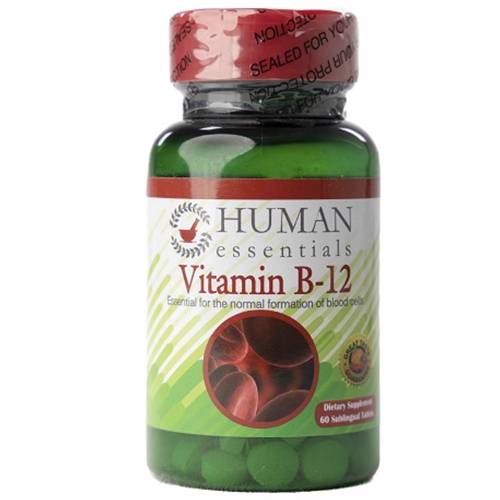 هيومان اسينشالز فيتامين ب12 2000مكجم تعزز انتاج خلايا الدم 60قرص تحت اللسان