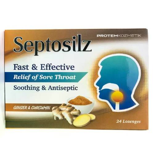 سيبتوسيلز لتخفيف التهاب الحلق بالزنجبيل والكركم 24قرص استحلاب