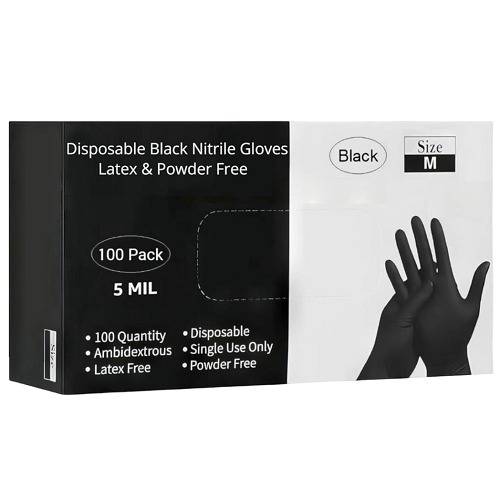 كفوف سوداء 100حبة مقاس.M