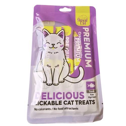 رويال كات بريميوم مكافأة القطط القابلة لللعق بنكهة التونة 15جم 5قطع