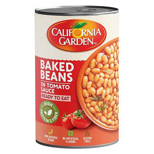 حدائق كاليفورنيا فاصوليا مطبوخة معلبة بصلصة الطماطم 420جم