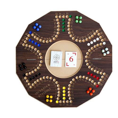 جاكارو لستة لاعبين بشكل دائري قابل للطي ومرقم - لوحة بنية