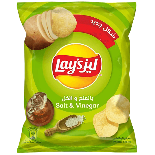 ليز شيبس بالملح والخل 25جم