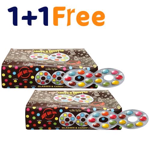 ون ون حلوى الشوكولاتة شكل نظاره 6جم 24حبة 1+1مجاناً