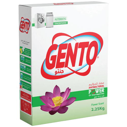 جنتو مسحوق غسيل للغسالة الاوتوماتيك منخفض الرغوة برائحة الورد 2.25كجم 