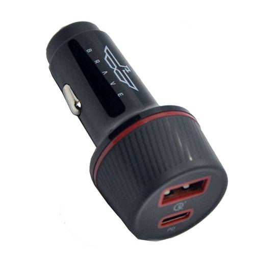 براف شاحن سيارة سريع بمنفذين PD Type C وUSB QC 3 بقوة 48 واط رقم.17678