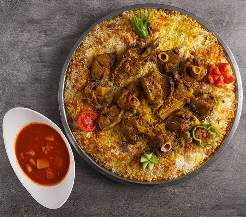 صينية مجبوس لحم طازج تكفي 6اشخاص