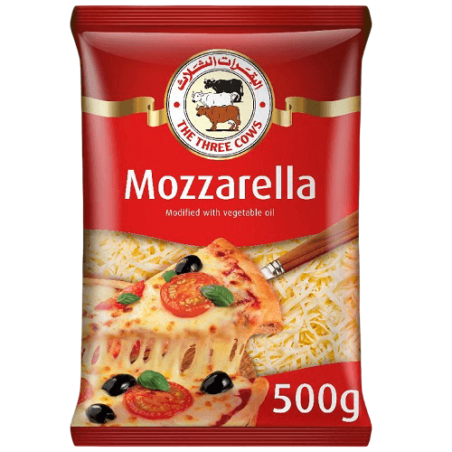 البقرات الثلاث جبنة موزاريلا مبشورة 500جم