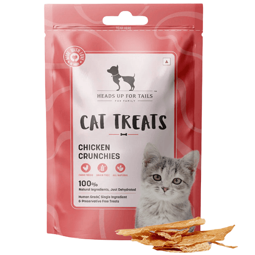 هيدز اب فور تيلز دجاج مقرمش للقطط 35جم