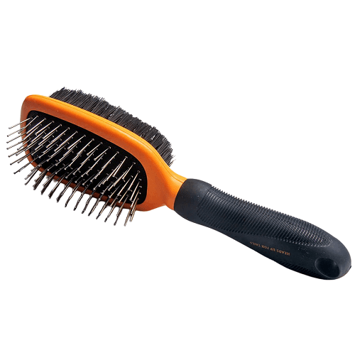 هيدز اب فور تيلز فرشاة ثنائية الجوانب للكلاب والقطط برتقالي