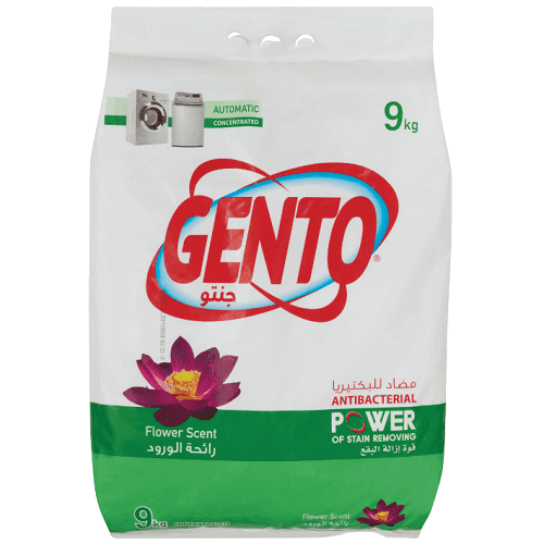 جنتو مسحوق غسيل للغسالة الاوتوماتيك منخفض الرغوة برائحة الورد 9كجم