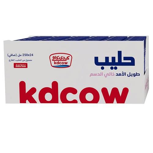 كي دي كاو حليب خالي الدسم طويل الامد 250مل 24حبة 1كرتون