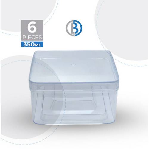 علبة كريستال مربعة بغطاء 350مل 6حبة موديل رقم.JNH-027