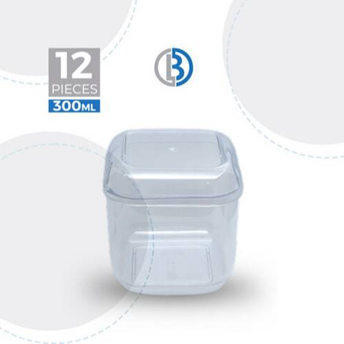 علبة كريستال مربعة بغطاء 300مل 12حبة موديل رقم.JNH-006