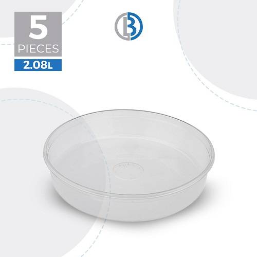 عبوة بلاستيكية مدورة الشكل مع غطاء سعة 2.08 لتر 5حبة موديل رقم.LRT70