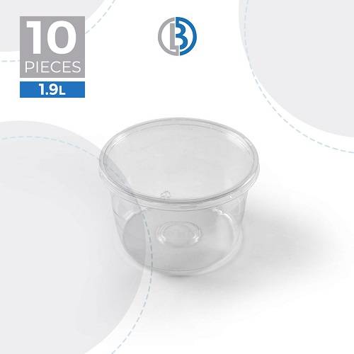 عبوة بلاستيكية مدورة الشكل مع غطاء سعة 1.9لتر 10حبه موديل رقم.GPT64