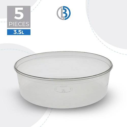 عبوة بلاستيكية مدورة الشكل مع غطاء سعة 3.5لتر 5حبة موديل رقم.LRT120