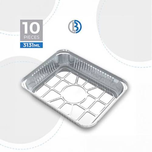 ماعون الومنيوم مستطيل مع غطاء كرتون 5حبة موديل رقم.73365