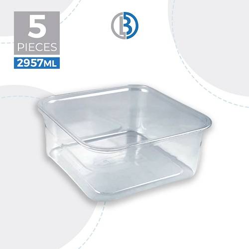 عبوة بلاستيكية مدورة الشكل مع غطاء سعة 3لتر 5حبة موديل رقم.LRQ100