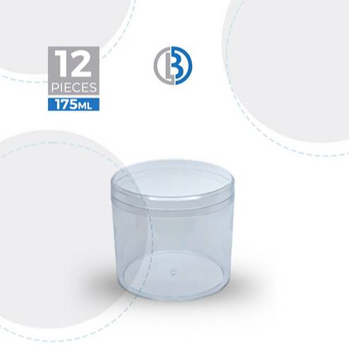علبة كريستال مدورة بغطاء 175مل 12حبة موديل رقم.JNH-032