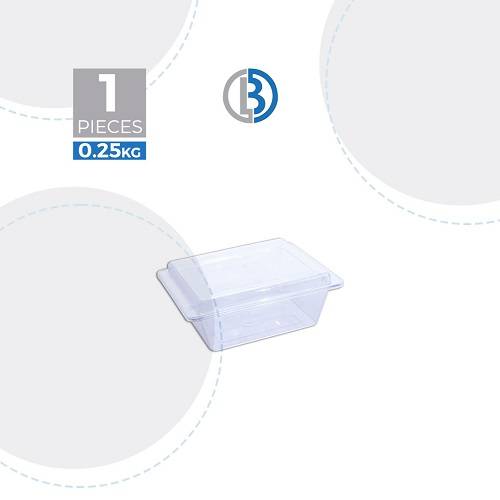 بي واي دي علبة كريستال مستطيلة مع غطاء شفاف 0.25كجم 4حبة