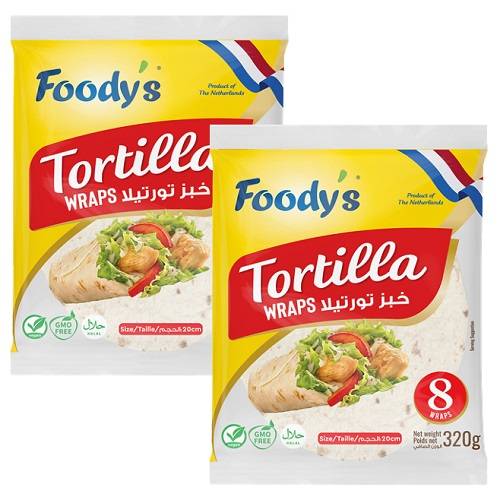 فوديز خبز تورتيلا هولندي 8قطع 320جم 2حبة