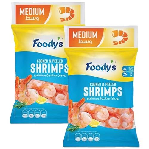 فوديز روبيان وسط مقشر ومنظف مع الذيل 400جم 2حبة