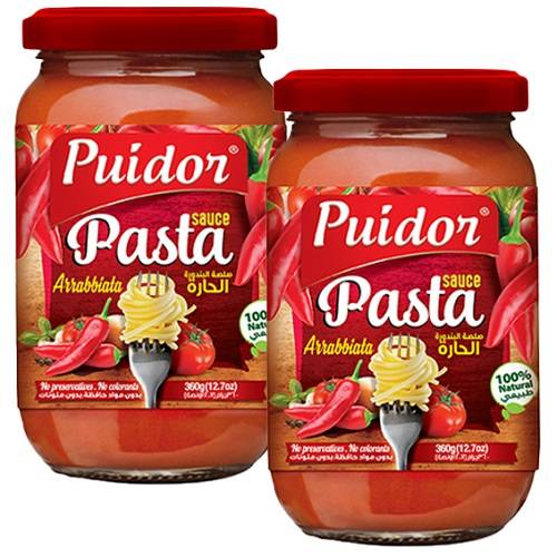 بويدور صلصة البندورة الحارة 360جم 2حبة