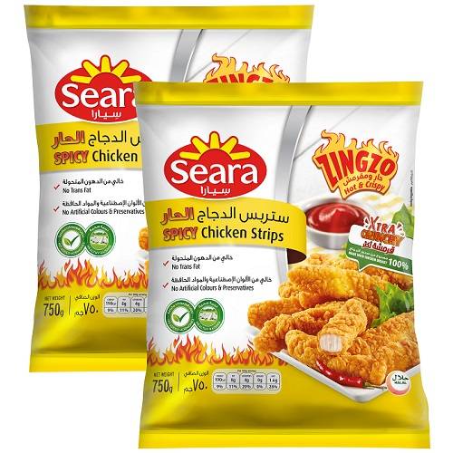 سيارا ستربس الدجاج الحار 750جم 2حبة