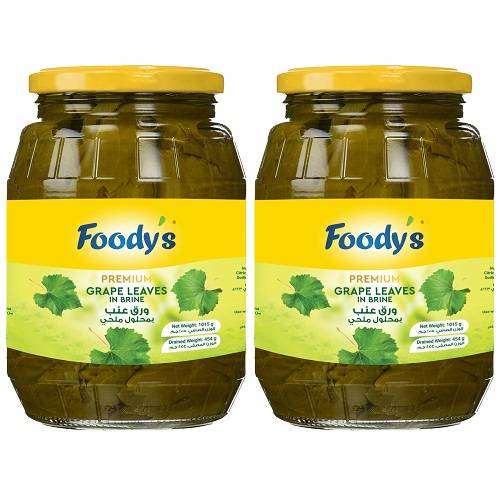 فوديز ورق عنب فاخر بمحلول ملحي 1.015كجم 2حبة