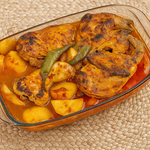 وجبه نص دجاج فرن بالبطاطس