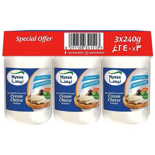نيسا جبنة كريمي قابلة للدهن 240جم 3حبة
