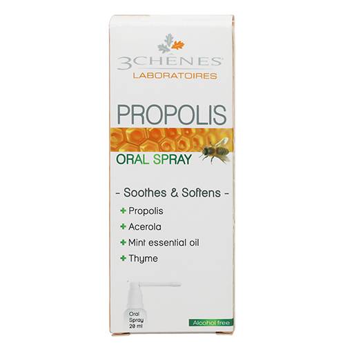 ثري تشينز بروبوليس بخاخ للفم يعمل على تهدئة البشرة المتهيجة وتخفيف التهاب الحلق خالي من الكحول 20مل