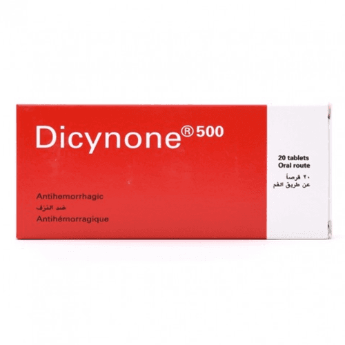 دايسينون اقراص مضادة للنزيف لمكافحة تراكم الصفائح الدموية 500مجم 20قرص