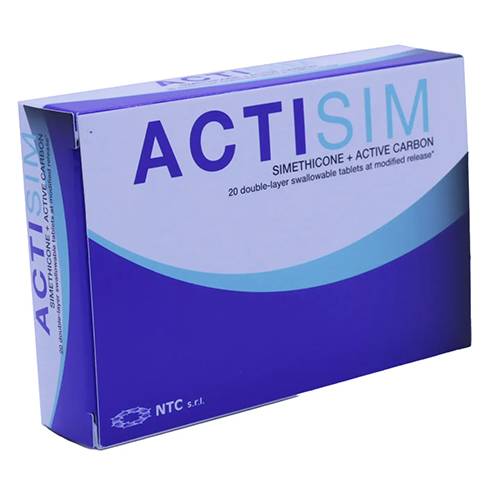 اكتيسيم مكمل غذائي لدعم صحة الجهاز الهضمي وتخفيف اعراض الانتفاخ والغازات 20قرص