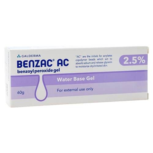 بنزاك ايه سي 2.5% بنزويل بيروكسايد جل مائي لعلاج حب الشباب 60جم