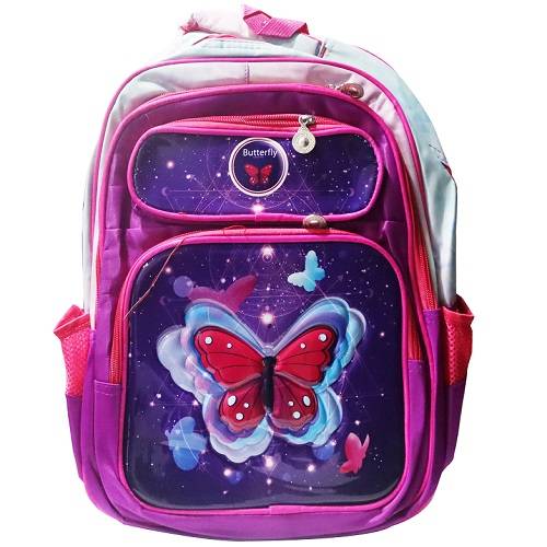 حقيبة مدرسية للبنات وسط شكل فراشة 