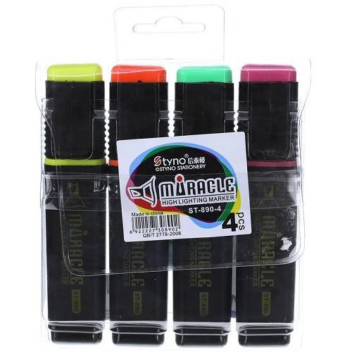 ماركيل مجموعة أقلام تظليل فسفورية 4حبة رقم.ST-890-4