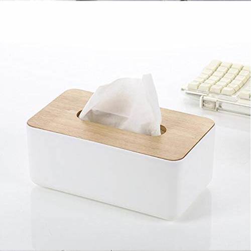 حامل علبة مناديل بلاستيكية مع غطاء خشبي موديل رقم.K1996